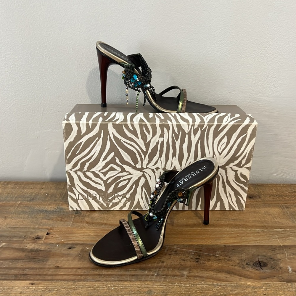 Metallic with Jewels High Heels Sandals